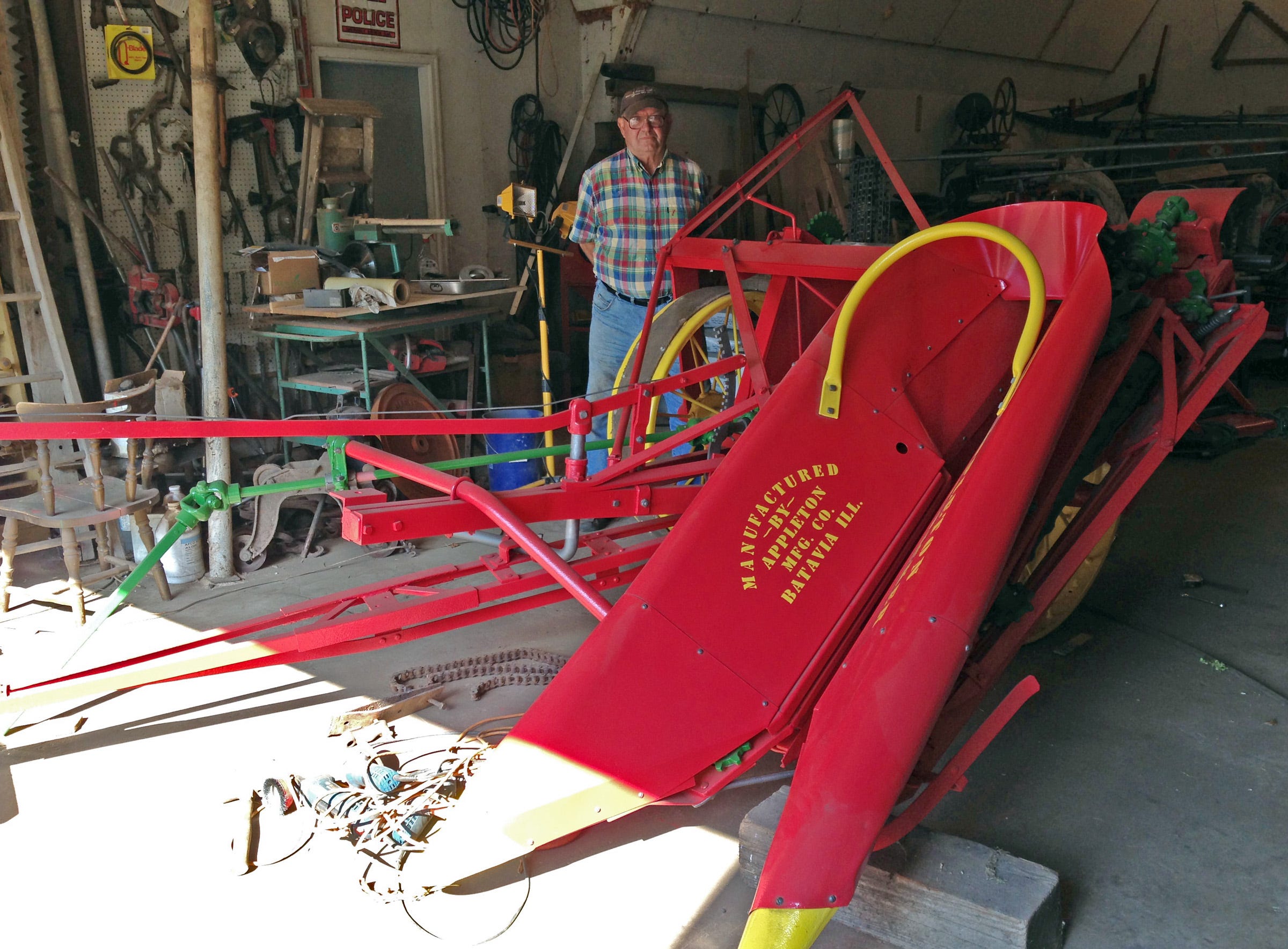 Dale Deno of Appleton, Wis., who collects Appleton Mfg. Co. equipment, even though the company founders moved to Illinois, was lucky enough to find an extremely rare picker in Illinois and has restored it.
