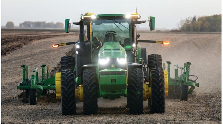 John Deere revealed a fully autonomous tractor at CES 2022 that’s ready for large-scale production. The machine combines Deere’s 8R tractor, TruSet-enabled chisel plow, GPS guidance system, and new advanced technologies. The autonomous tractor will be available to farmers later this year.